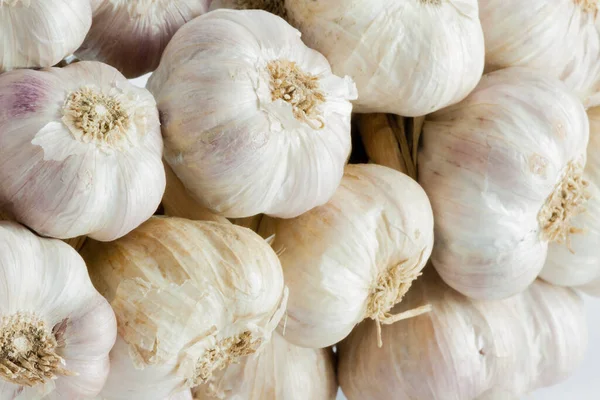 White Garlic Texture Fresh Garlic Closeup Spicy Cooking Ingredient Picture — Stock Photo, Image