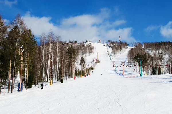 Sverdlovsk Region Russia March 2018 Main Ski Slopes Ski Resort — Stock Photo, Image