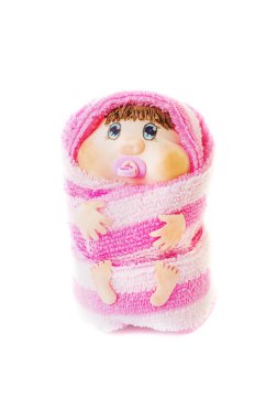 oyuncak-emzirmeyi el yapımı, beyaz arka plan üzerinde izole