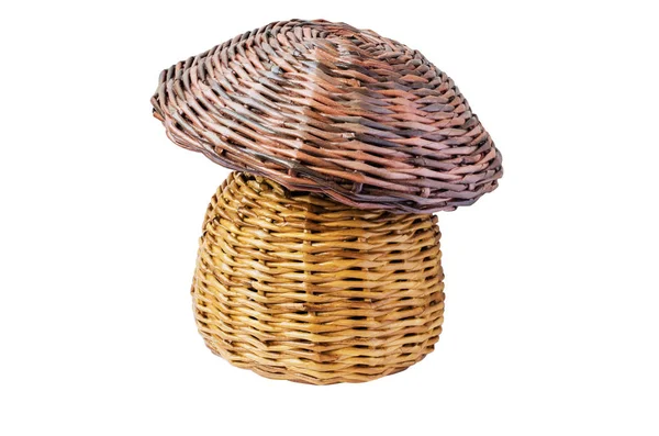 用蘑菇的形式编织的装饰产品 — 图库照片