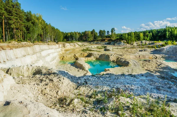 Cantera Kaolin Claro Día Soleado Rusia Los Urales — Foto de Stock