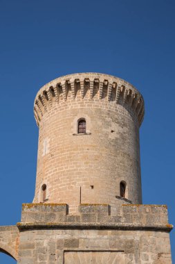 Eski müstahkem kale Palma Mayorka İspanya yukarıda yüksek