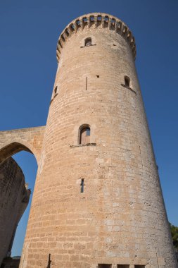 Eski müstahkem kale Palma Mayorka İspanya yukarıda yüksek