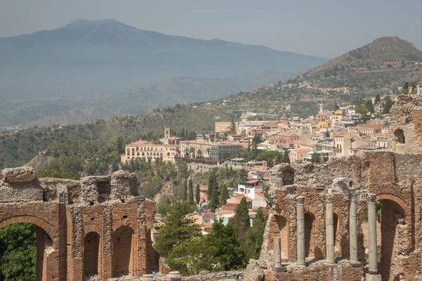 Taormina Sicilya İtalya antik tiyatronun