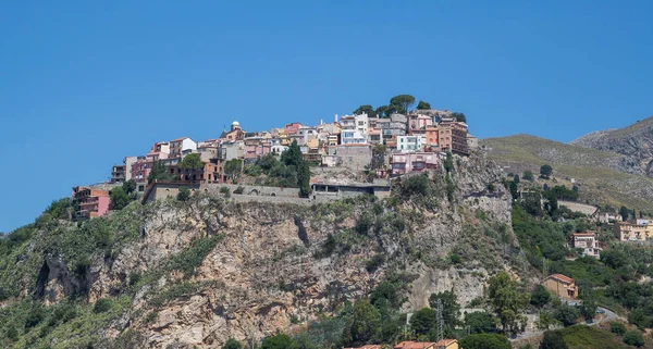 stock image Castelmola the hilltop village above Taormina in Sicily Italy