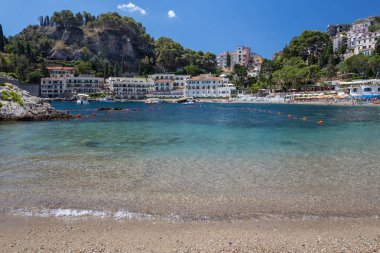 Plaj ve bay Taormina Sicilya İtalya
