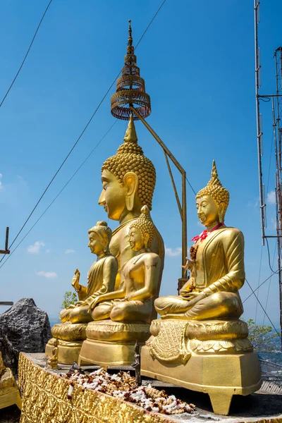 Kostenlose Touristenattraktion Der Große Buddha Wat Tham Seua Tigerhöhlentempel Krabi — Stockfoto