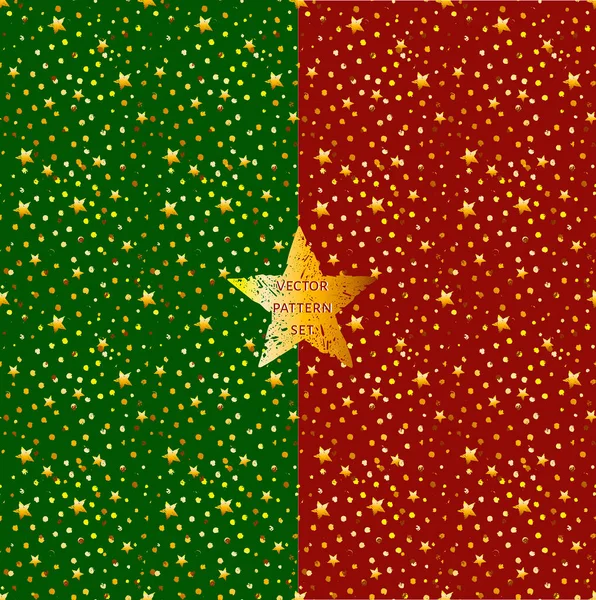 Simple Seamless pattern. Christmas wrapping paper. Kids textile with gold  stars design. Stock Vector