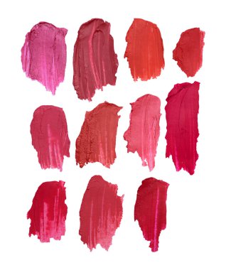  Ruj lekeleri beyaza izole edildi