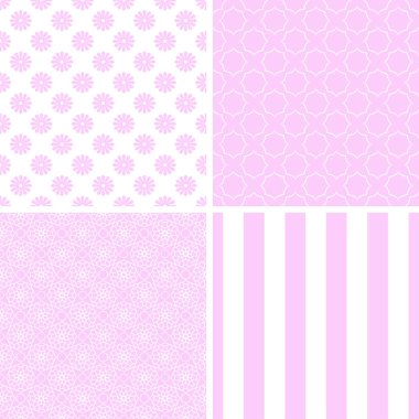 Farklı vektör Dikişsiz desen pembe. Soyut süsler.