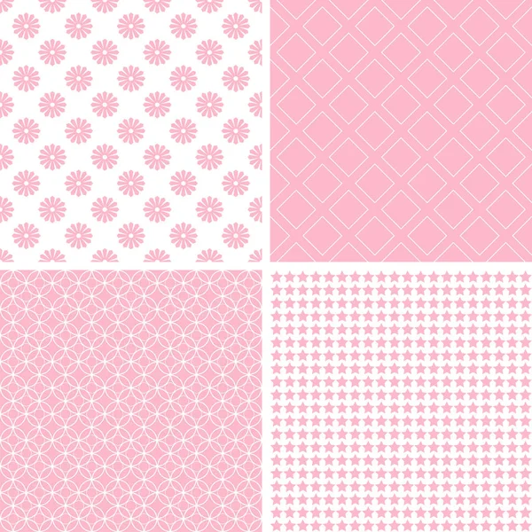 Different Baby Seamless Patterns Wallpaper Web Page Background Surface Texture — Stock Vector