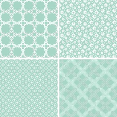 Yeşil farklı vektör Dikişsiz desen. Soyut süsler.