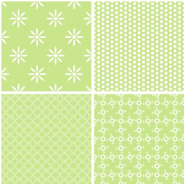 Yeşil farklı vektör Dikişsiz desen. Soyut süsler.