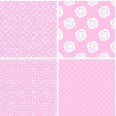 Farklı vektör Dikişsiz desen pembe. Soyut süsler.