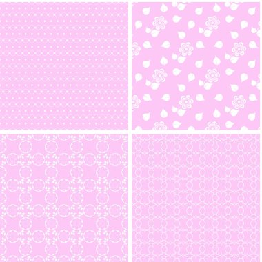 Farklı vektör Dikişsiz desen pembe. Soyut süsler.