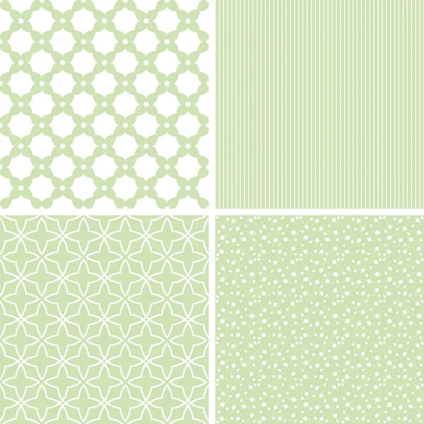 Modèles Sans Couture Vectoriels Différents Rétro Pastel Pâteux Vert Blanc — Image vectorielle