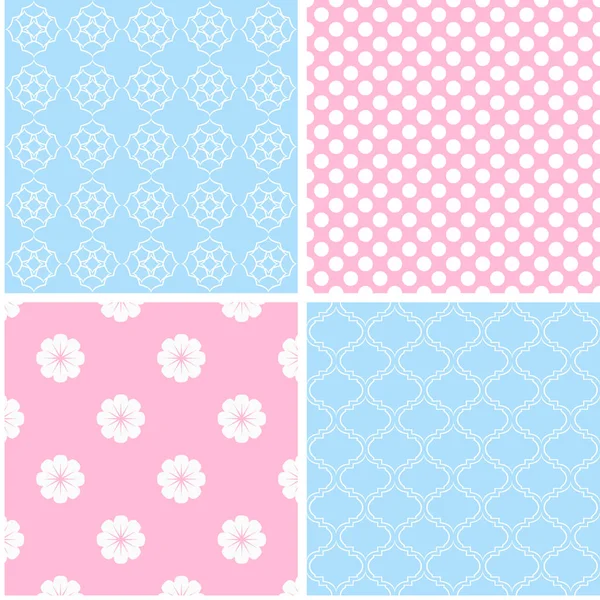 4 farklı Dikişsiz desen. Sonsuz doku duvar kağıdı, dolgu, web sayfası arka planı, yüzey dokusu için. vektör çizim.