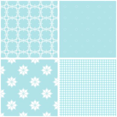 4 farklı Dikişsiz desen. Sonsuz doku duvar kağıdı, dolgu, web sayfası arka planı, yüzey dokusu için. vektör çizim.