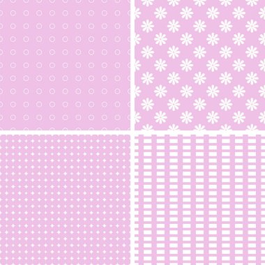 Farklı vektör Dikişsiz desen pembe. Soyut süsler.