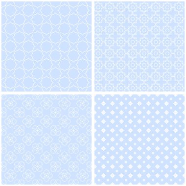 Mavi farklı vektör Dikişsiz desen. Soyut süsler.