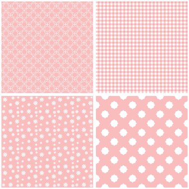 Farklı vektör Dikişsiz desen pembe. Soyut süsler.