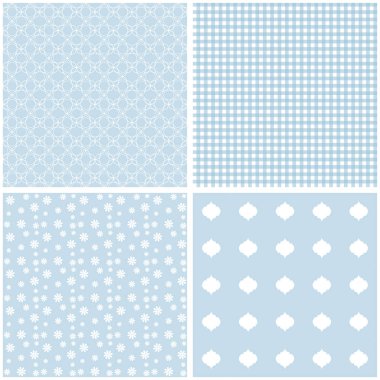 Duvar kağıdı, desen dolgularını, web sayfası, arka plan için farklı mavi ve beyaz Dikişsiz desen, doku-ebilmek var olmak kullanılmış