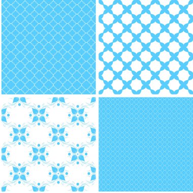 Vintage farklı vektör Dikişsiz desen. Bluegeometric süsleme seti.