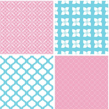 Vektör desen Set. Kesintisiz renkli arka plan toplama.