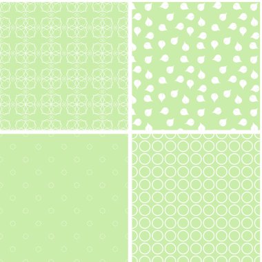 Vintage farklı vektör Dikişsiz desen. Yeşil geometrik süsleme seti.