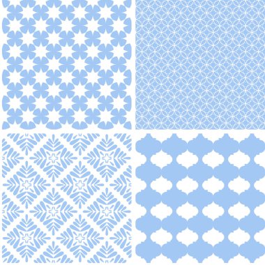 4 farklı kız Dikişsiz desen bebeğim. Duvar kağıdı, dolgu, web sayfası arka planı, Ttexture doku yüzey.