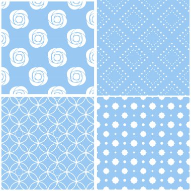 4 farklı kız Dikişsiz desen bebeğim. Duvar kağıdı, dolgu, web sayfası arka planı, Ttexture doku yüzey.