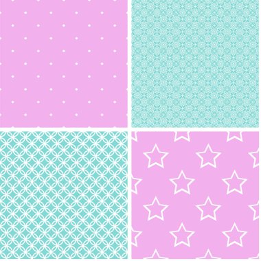 4 arka plan desen solgun tonlarda vektör ayarla.