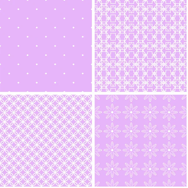 Pastel Different Vector Patterns Set Geometric Ornaments — Stock Vector