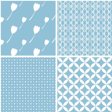 Vektör sorunsuz arka planlar kümesi. Kumaş ve dekor tasarımı.