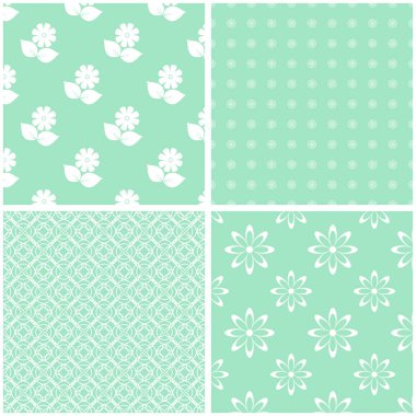 4 arka plan desenleri kümesi. Vintage vektör pattens.