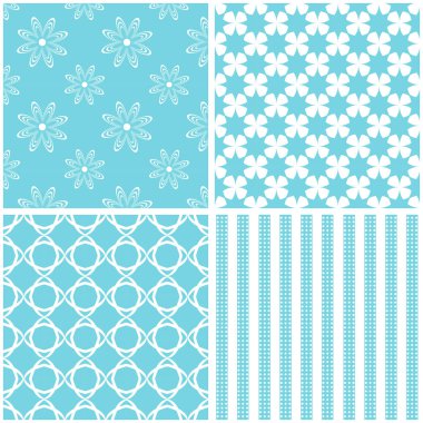 Pastel tonlarda 4 sorunsuz arka plan desen vektör ayarla.