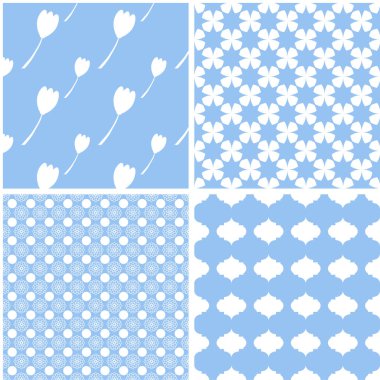 Vektör sorunsuz arka planlar kümesi. Kumaş ve dekor tasarımı.