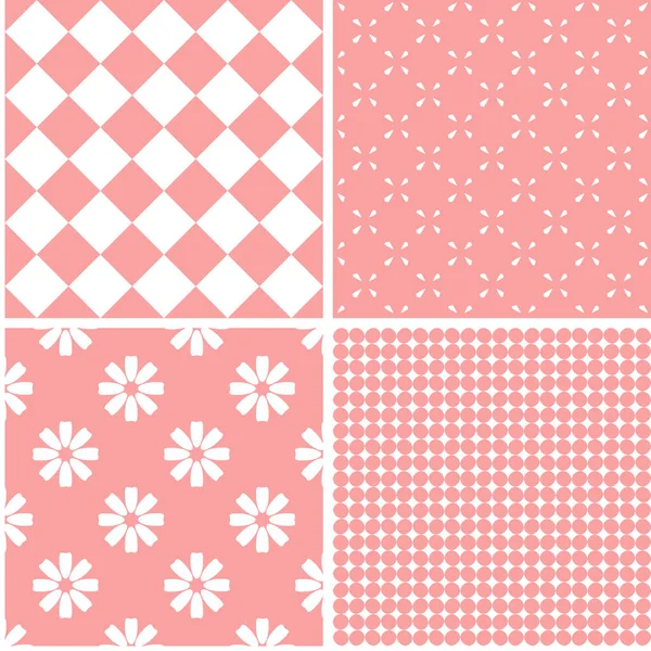 Chic Different Vector Seamless Patterns Cute Vector Background — Stock Vector