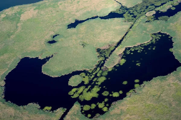 Dunajská Delta Rumunsko Letecký Pohled Nad Jedinečnou Přírodou — Stock fotografie