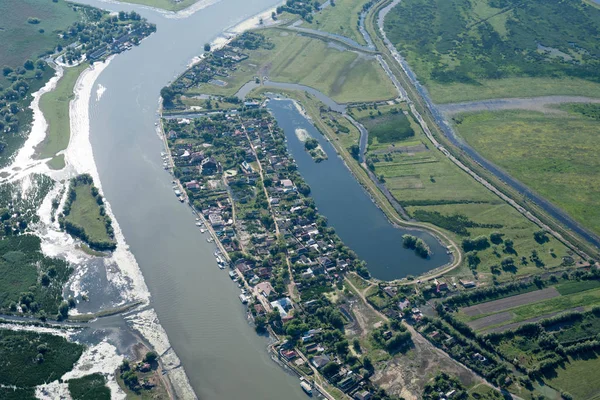 Légifelvételek Felett Mila23 Mérföldre Faluban Duna Delta Románia — Stock Fotó
