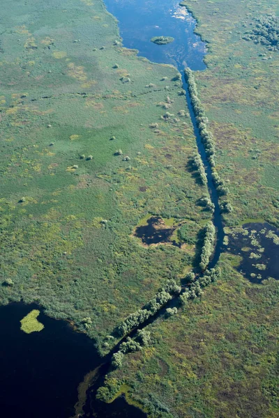 Delta Del Danubio Rumania Vista Aérea Sobre Naturaleza Única — Foto de Stock