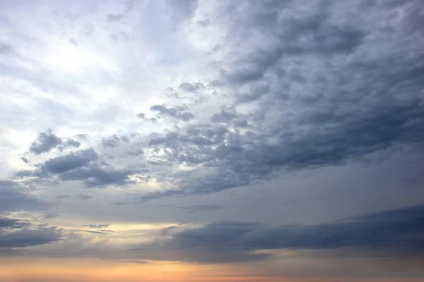 Sunset Grey Clouds Evening Sky Sea Italy — Stock Photo, Image