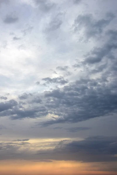 Sunset Grey Clouds Evening Sky Sea Italy — Stock Photo, Image