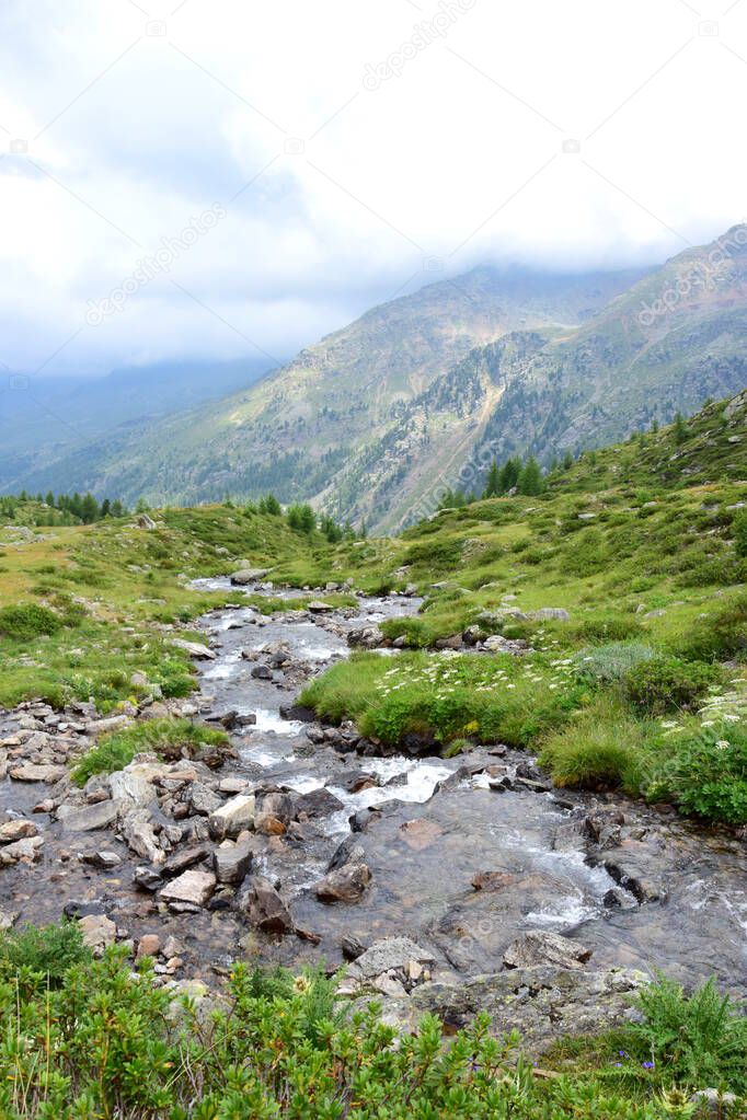 Mountain stream in the South Tyrolean mountains