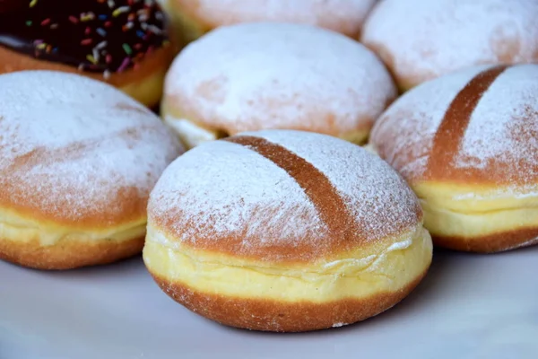 Berliner Donuts Carnaval Com Açúcar — Fotografia de Stock