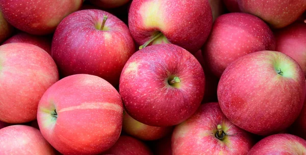 Manzanas Rojas Maduras Deliciosas Como Fondo Textura — Foto de Stock