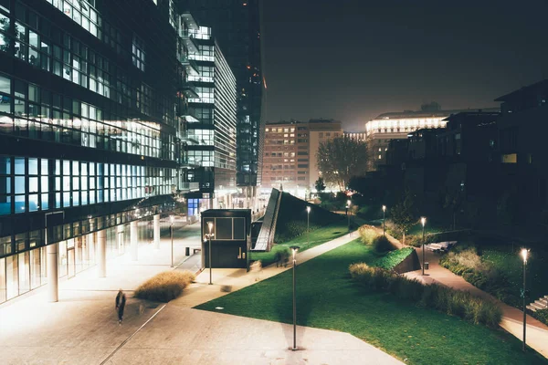 Natt Visa Lång Exponering Stadsbild — Stockfoto