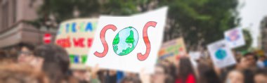 Grev protestolarında iklim değişikliği için 