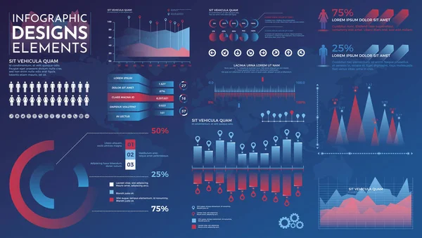 Infographics elementen. Moderne infographic vector template met s — Stockvector