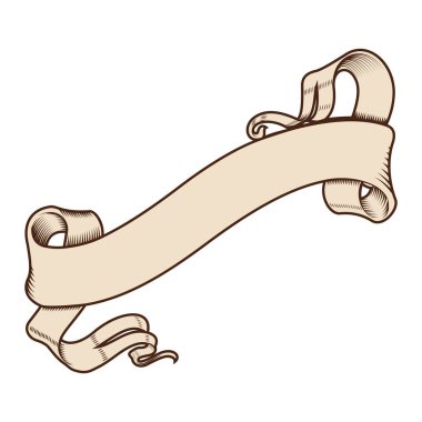 Eski Vintage şerit. Açık ve davetiye. Tasarım öğesi. Vektör Illustration.